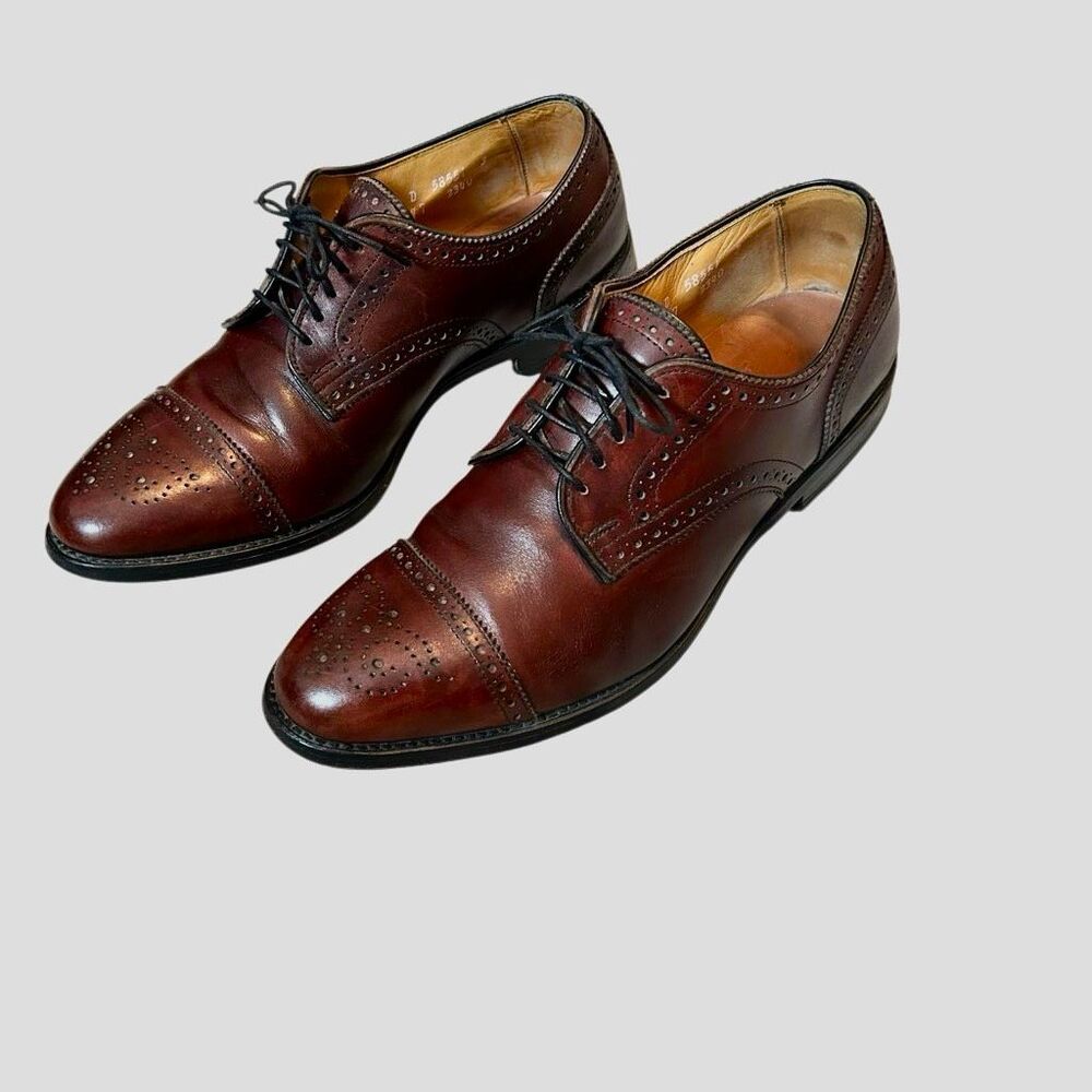Allen Edmonds "Sanford" Cap-Toe Oxford Brogue Leather Lace Up Work Dress Shoe 9.
